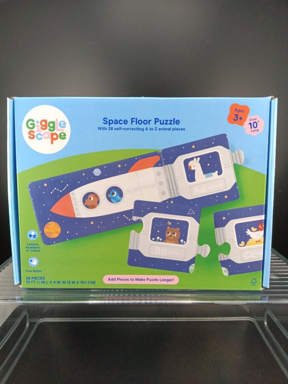 Gigglescape Space Floor Puzzle With Alphabet Animal Pieces